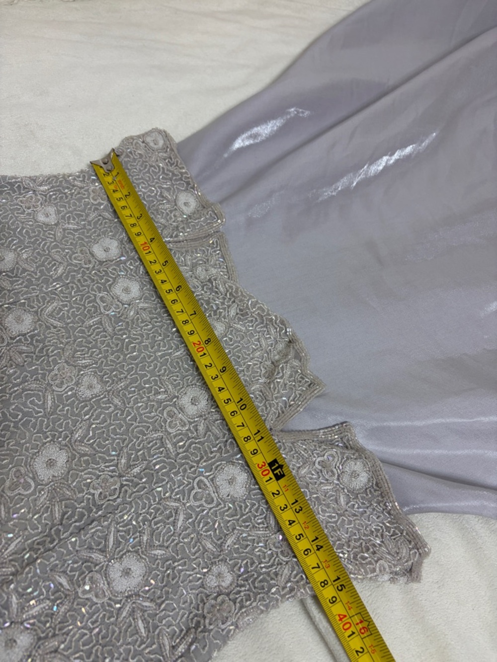 Stenay Silver Lavender Beaded Bodice Evening Gown size 8 - Picture 13 of 16